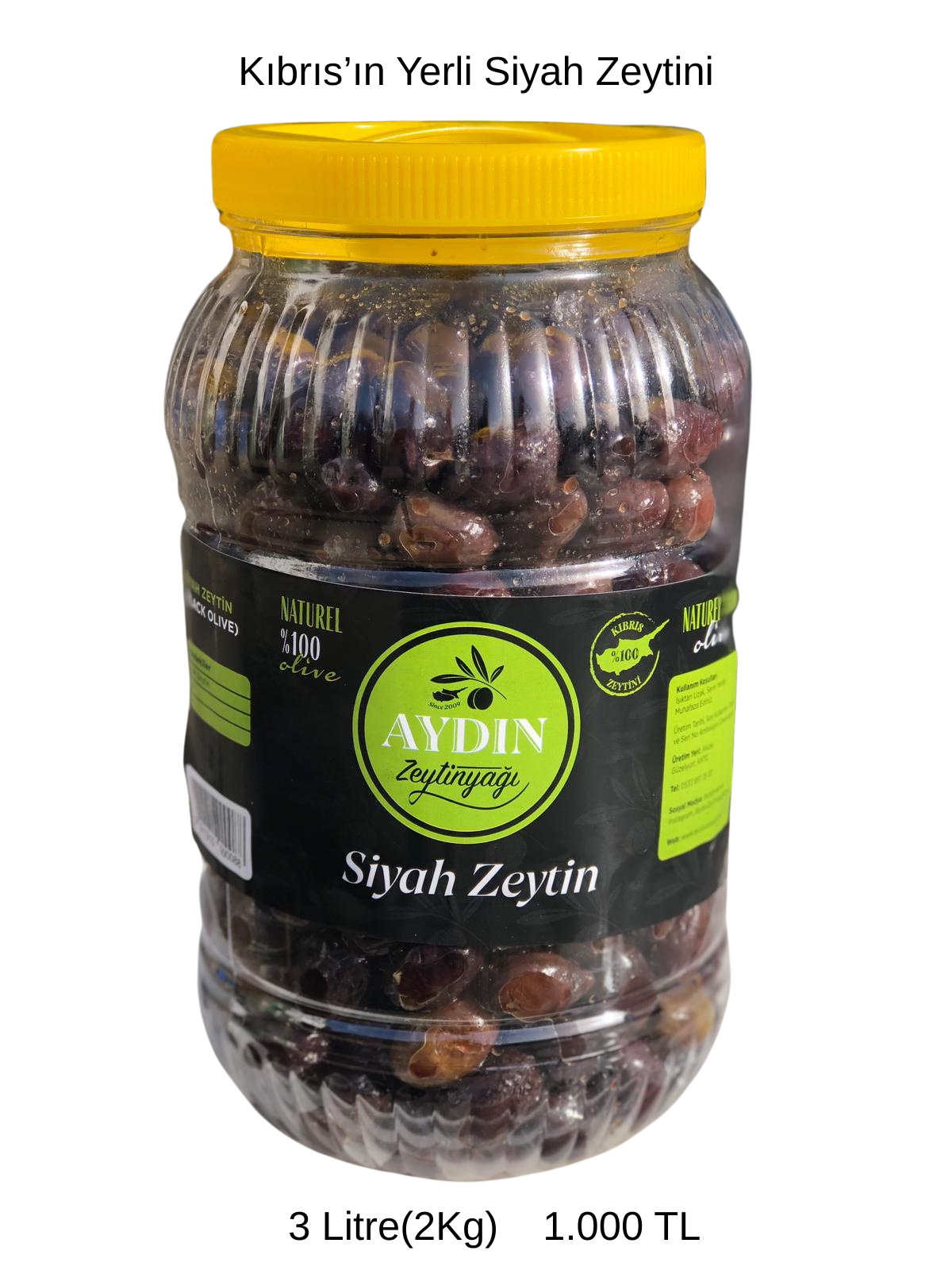 Siyah Zeytin 3LT (2 Kg)